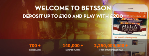 Double your initial deposit at Betsson Online Casino
