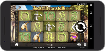Jack and the Beanstalk running on an Android phone