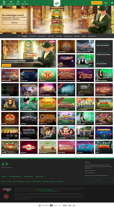 Mr. Green Casino Homepage