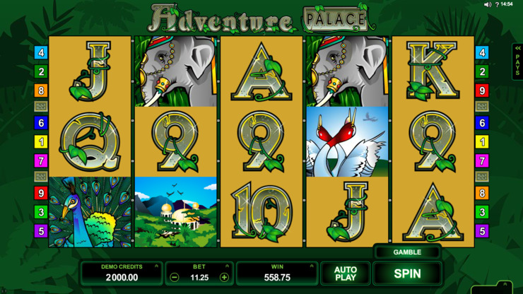 Play free Adventure Palace slot by Microgaming