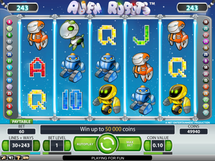 Play free Alien Robots slot by NetEnt