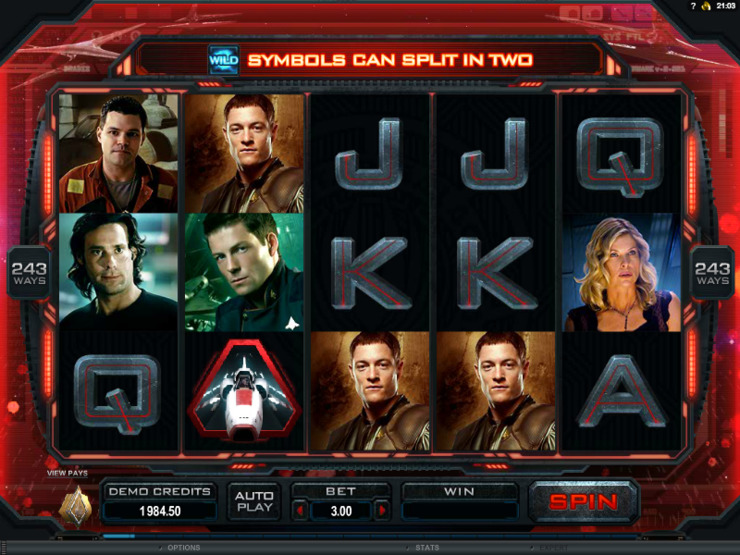 Play free Battlestar Galactica slot by Microgaming