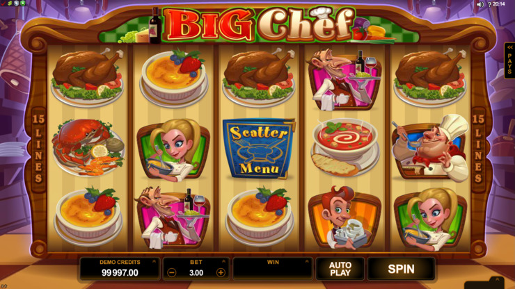 Play free Big Chef slot by Microgaming