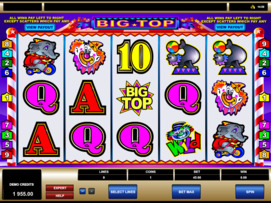 Play free Big Top slot by Microgaming