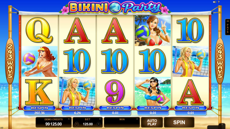 Play free Bikini Party slot by Microgaming