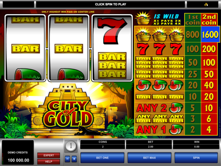 Play free City of Gold slot by Microgaming