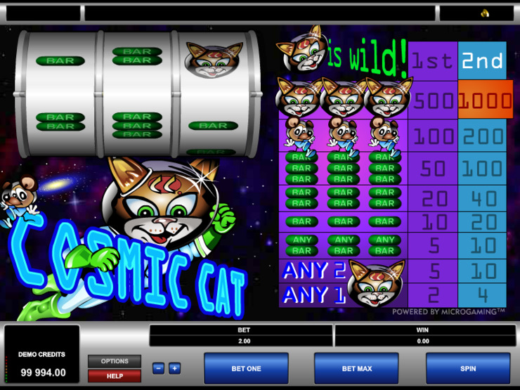 Play free Cosmic Cat slot by Microgaming