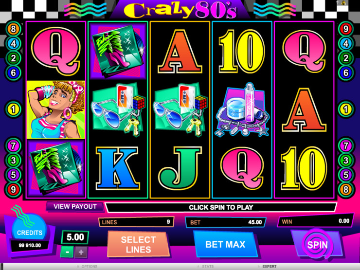 Play free Crazy 80s slot by Microgaming