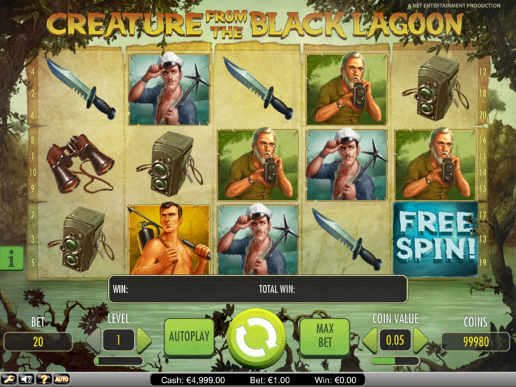 Play free Creature From the Black Lagoon slot by NetEnt