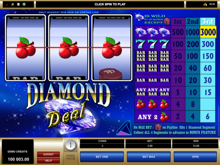 Play free Diamond Deal slot by Microgaming