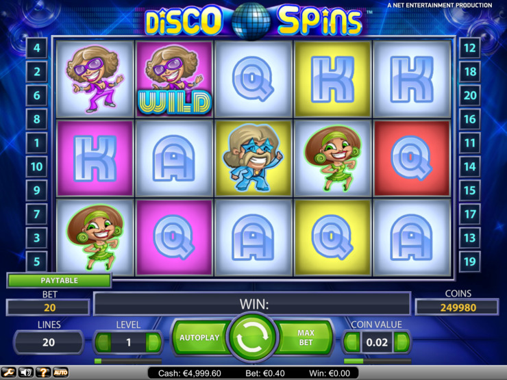 Play free Disco Spins slot by NetEnt