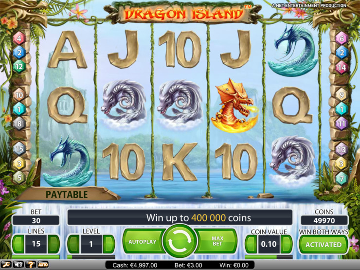 Play free Dragon Island slot by NetEnt