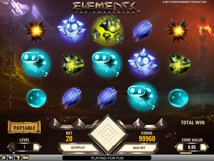 Play free Elements The Awakening slot by NetEnt