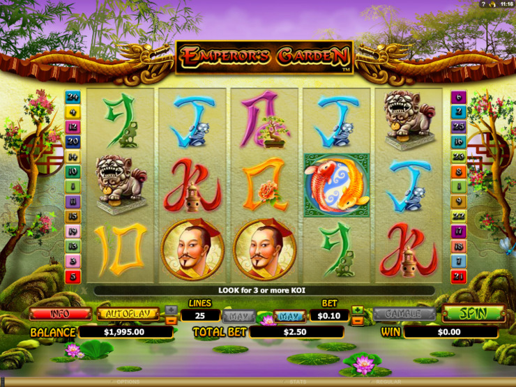 Play free Emperors Garden slot by Microgaming