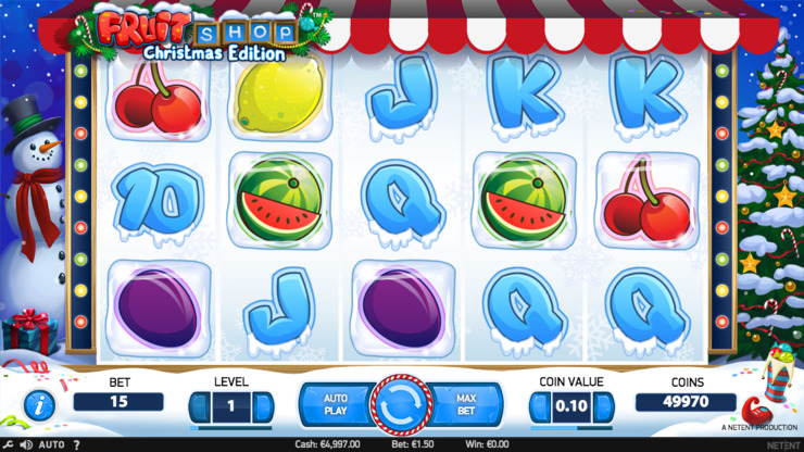 Play free Fruit Shop Christmas Edition slot by Microgaming