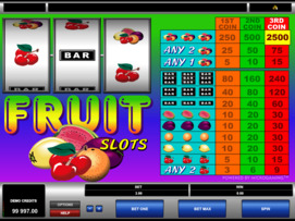 Play free Fruit Slots slot by Microgaming