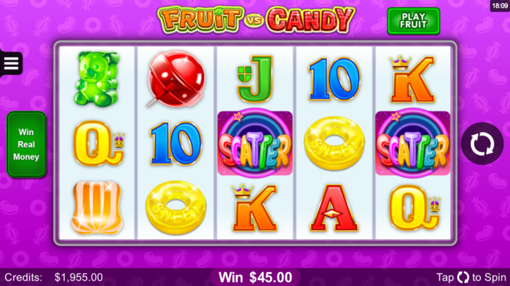 Play free Fruit vs Candy slot by Microgaming