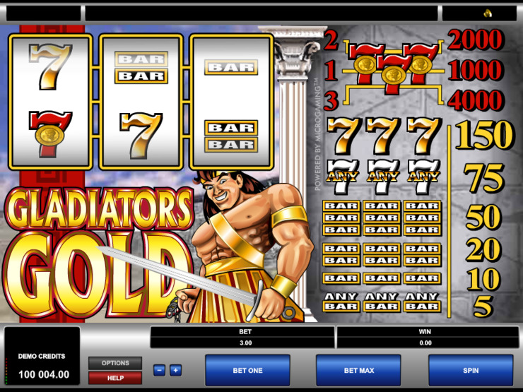 Play free Gladiator slot by Microgaming