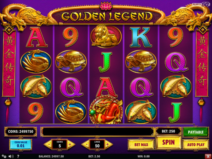 Play free Golden Legend slot by Play'n GO