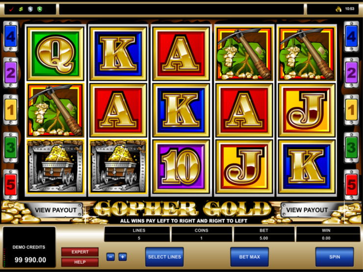 Play free Gopher Gold slot by Microgaming