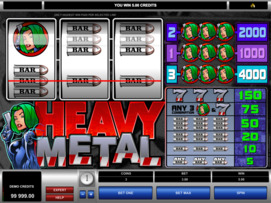 Play free Heavy Metal slot by Microgaming