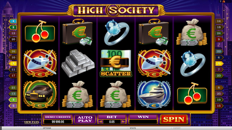 Play free High Society slot by Microgaming