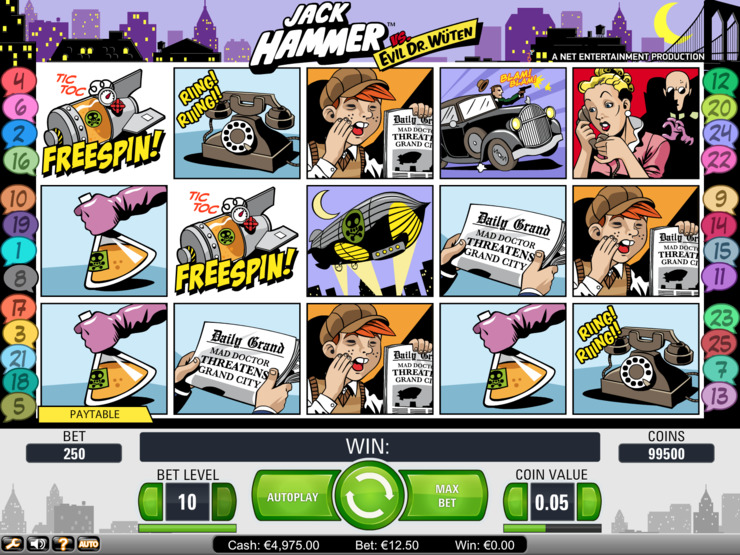 Play free Jack Hammer slot by NetEnt