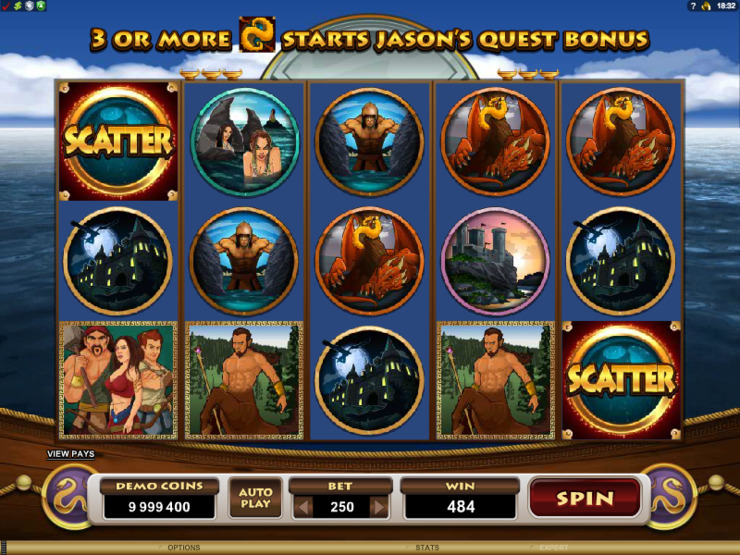 Play free Jason and the Golden Fleece slot by Microgaming