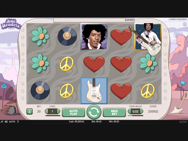 Play Free Jimi Hendrix Slot by NetEnt