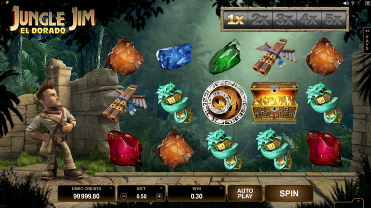Play free Jungle Jim El Dorado slot by Microgaming