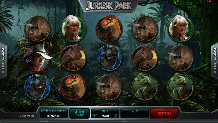 Play free Jurassic Park slot by Microgaming