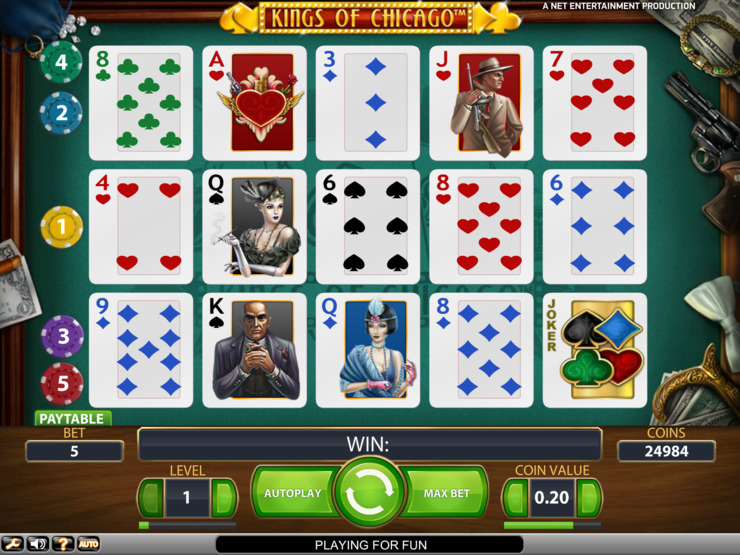 Play free Kings of Chicago slot by NetEnt