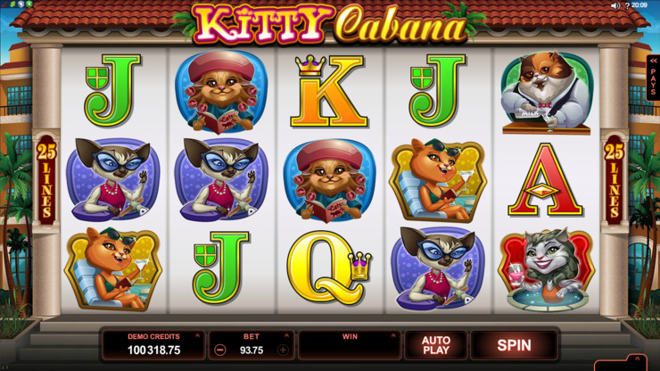 Play free Kitty Cabana slot by Microgaming