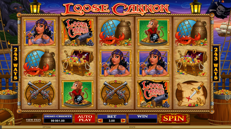 Play free Loose Cannon slot by Microgaming