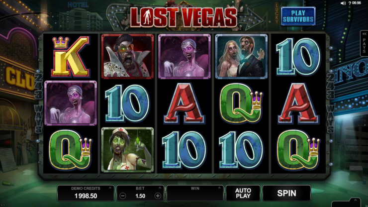 Play free Lost Vegas slot by Microgaming