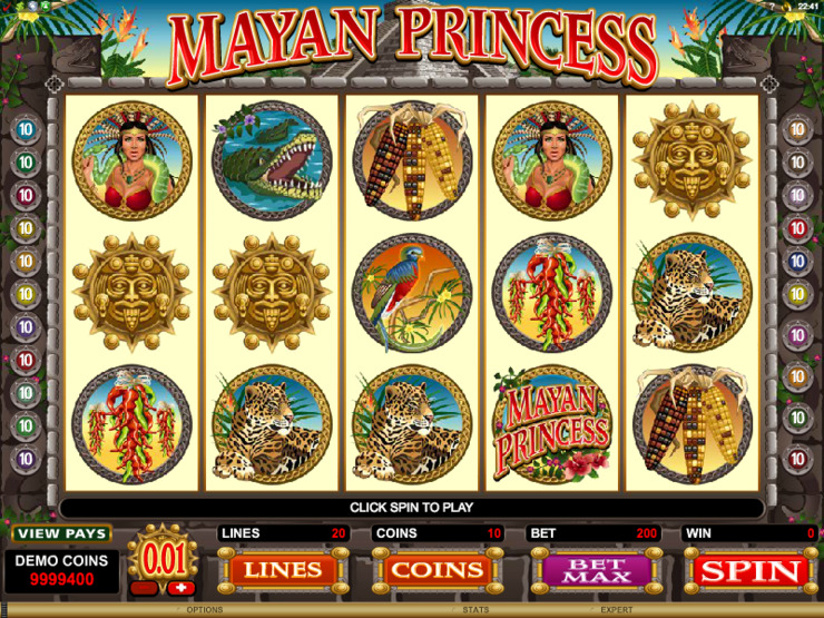 Play free Mayan Princess slot by Microgaming