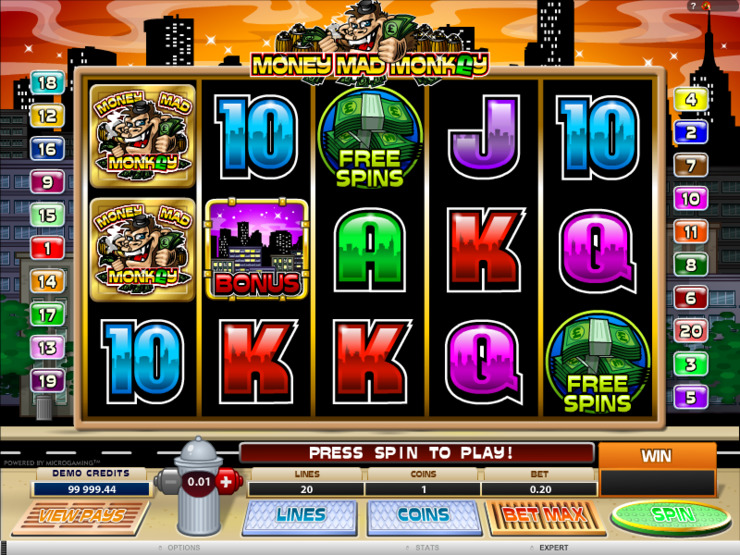 Play free Money Mad Monkey slot by Microgaming