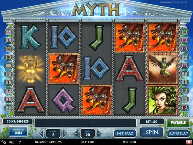 Play free Myth slot by Play'n GO