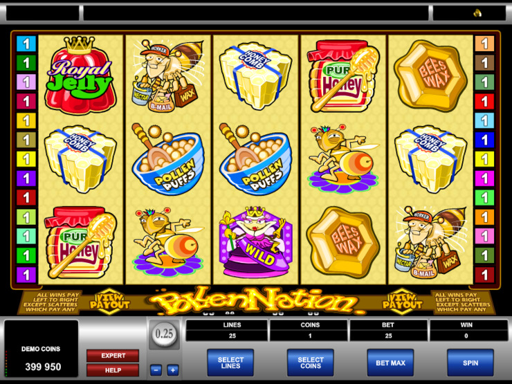 Play free Pollen Nation slot by Microgaming