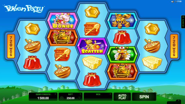 Play free Pollen Party slot by Microgaming