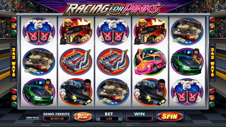 Play free Racing For Pinks slot by Microgaming