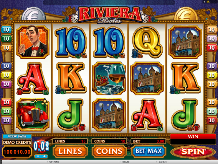 Play free Riviera Riches slot by Microgaming