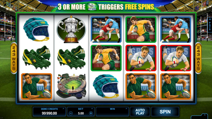 Play free Rugby Star slot by Microgaming