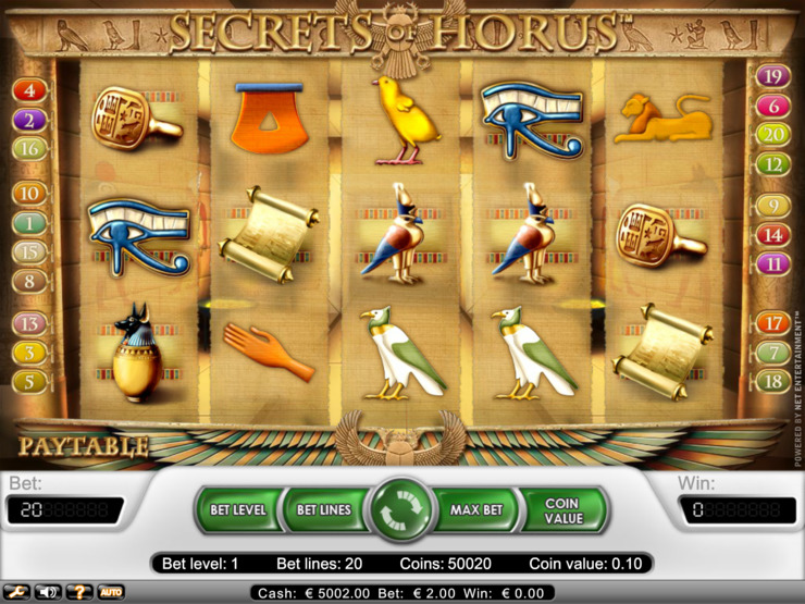 Play free Secrets of Horus slot by NetEnt