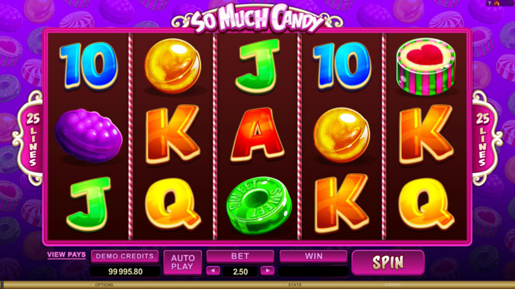 Play free So Much Candy slot by Microgaming