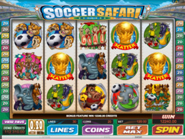 Play free Soccer Safari slot by Microgaming