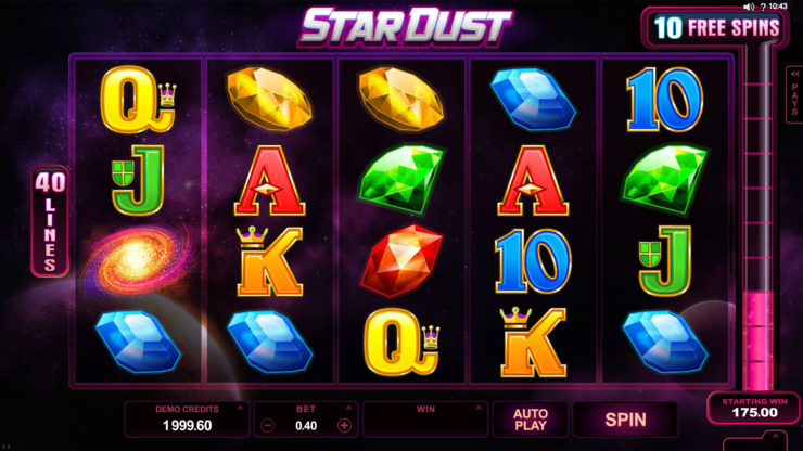 Play free StarDust slot by Microgaming