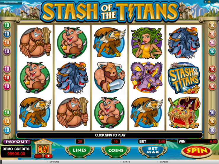 Play free Stash of the Titans slot by Microgaming