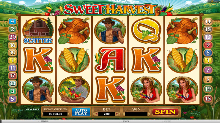 Play free Sweet Harvest slot by Microgaming