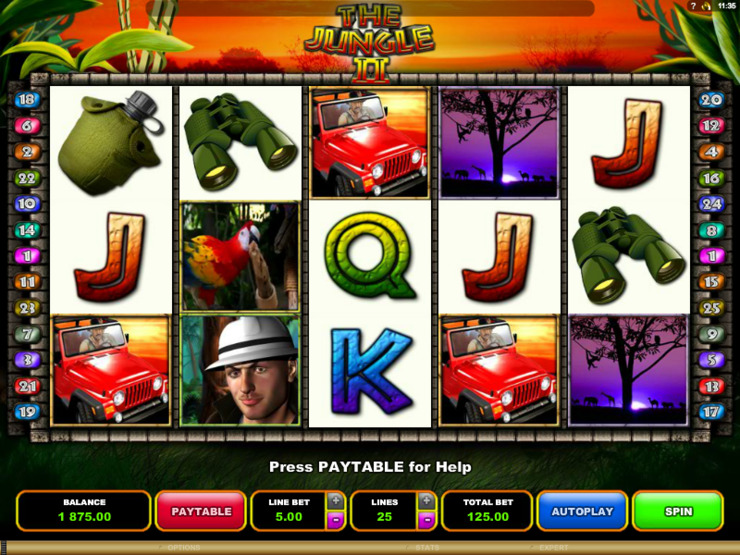 Play free The Jungle II slot by Microgaming